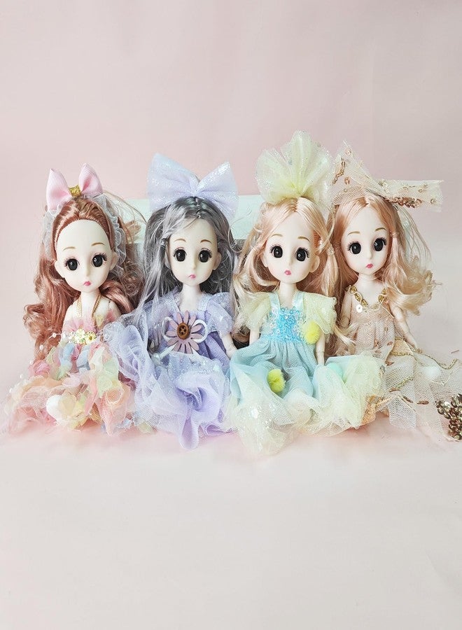 TNDCKP 4 Pcs 6 Inch Princess Girl Mini Dolls, Small Princess Dolls, Little Girl Miniature for 3+ Year Old Girls - Image 1
