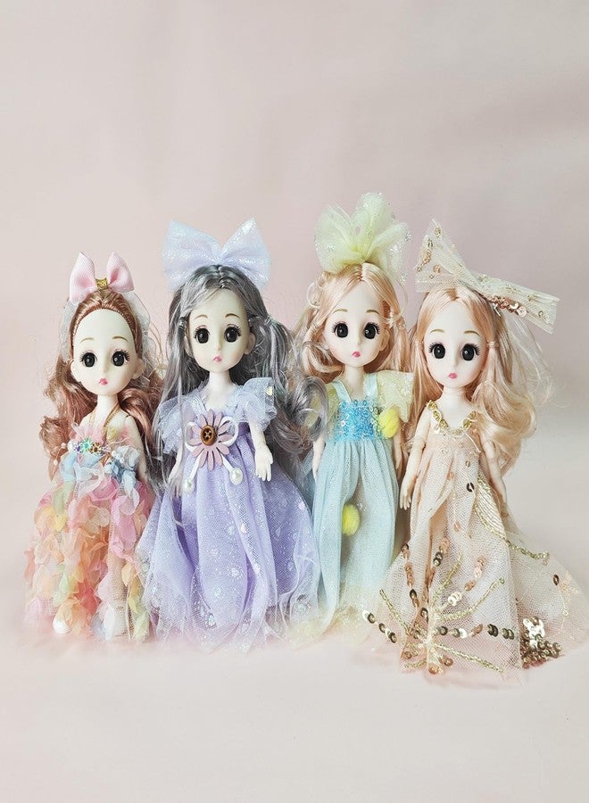 TNDCKP 4 Pcs 6 Inch Princess Girl Mini Dolls, Small Princess Dolls, Little Girl Miniature for 3+ Year Old Girls - Image 2
