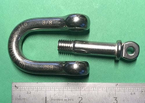 US STAINLESS Stainless Steel 316 Forged D Shackle 3/8" (10mm) Marine Grade Dee - Image 4