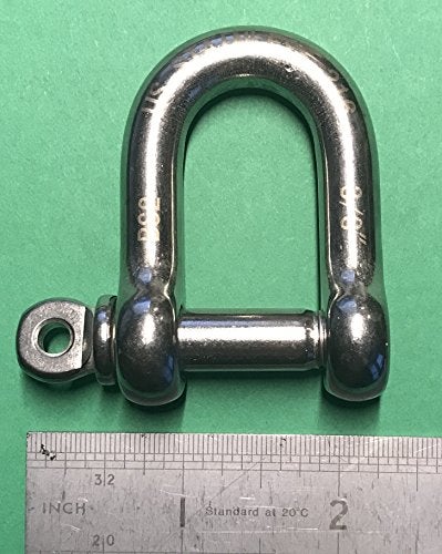 US STAINLESS Stainless Steel 316 Forged D Shackle 3/8" (10mm) Marine Grade Dee - Image 3