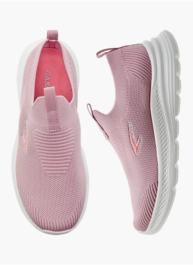 Dash Girls Textured Slip-On Sneakers with Pull Tab