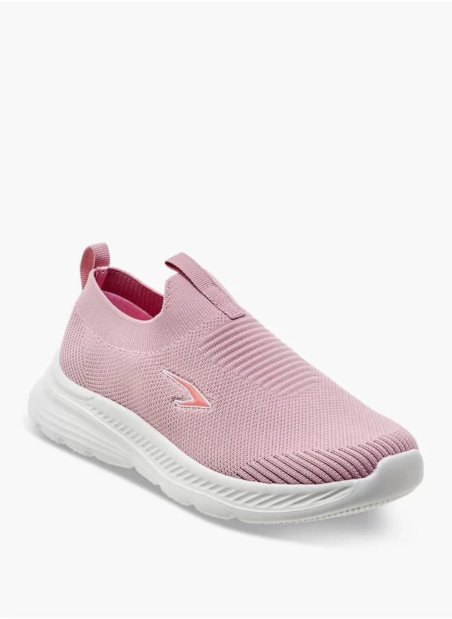 Dash Girls Textured Slip-On Sneakers with Pull Tab