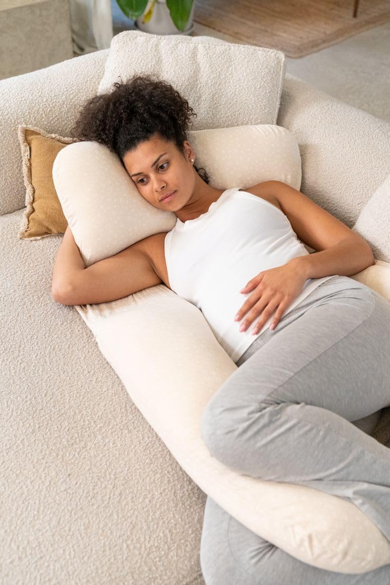 Doomoo Maxxy Pregnancy Pillow – Multi-Functional Maternity Support Cushion, Mini Flowers Sand - Image 2