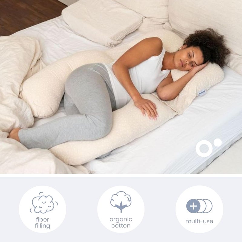 Doomoo Maxxy Pregnancy Pillow – Multi-Functional Maternity Support Cushion, Mini Flowers Sand - Image 3