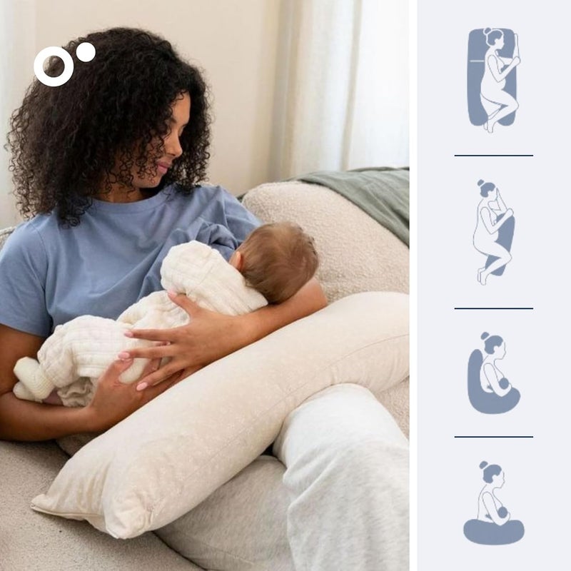 Doomoo Maxxy Pregnancy Pillow – Multi-Functional Maternity Support Cushion, Mini Flowers Sand - Image 4