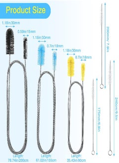 Patelai 6 Pieces Aquarium Filter Brush Set Include Double-Ended Hose Brush and Straw Nylon Brush Stainless Steel Flexible Spring Brush Assorted Sizes Long Tube Cleaning Brush for Fish Tank Home Kitchen  - Image 1