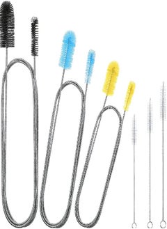 Patelai 6 Pieces Aquarium Filter Brush Set Include Double-Ended Hose Brush and Straw Nylon Brush Stainless Steel Flexible Spring Brush Assorted Sizes Long Tube Cleaning Brush for Fish Tank Home Kitchen  - Image 3