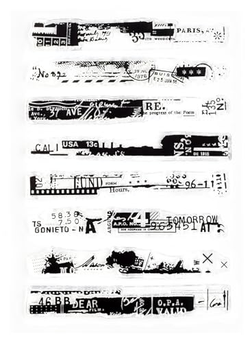 Wintertime Crafts Distressed Grunge Slim Collages, Clear Stamps 4x6 inch by Wintertime Crafts for Scrapbooking and Art Journals, Texture Stamp Set - Image 4