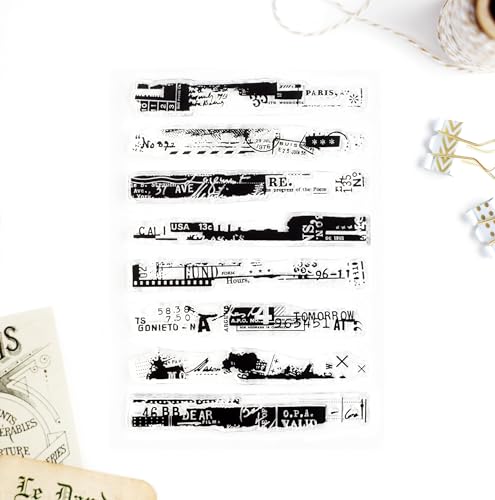 Wintertime Crafts Distressed Grunge Slim Collages, Clear Stamps 4x6 inch by Wintertime Crafts for Scrapbooking and Art Journals, Texture Stamp Set - Image 2