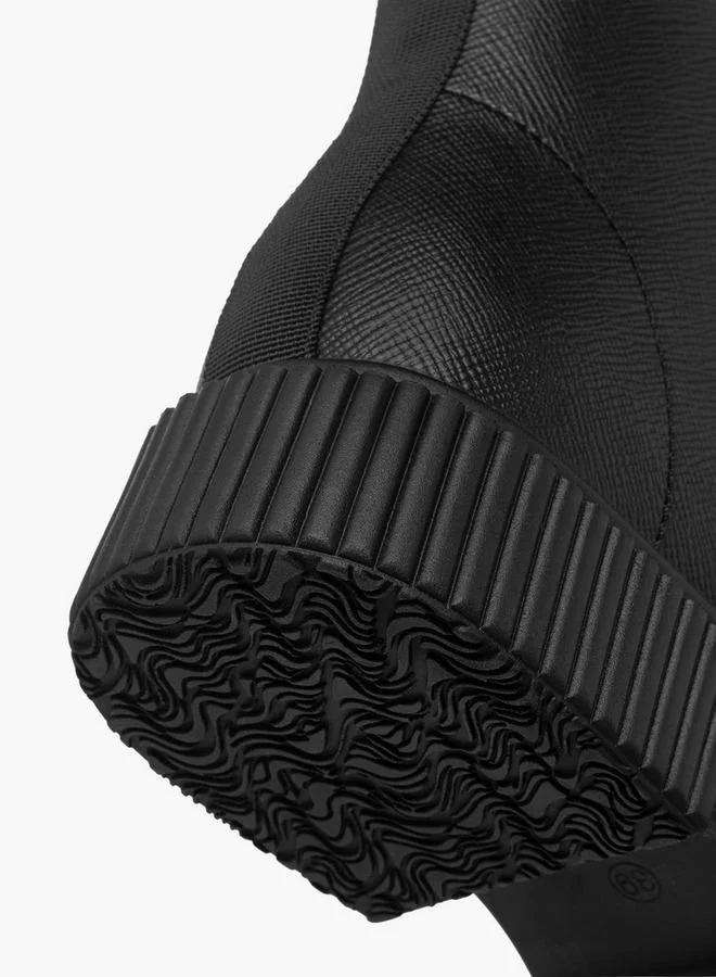 Missy BLACK Women Textured High Shaft Boots for Women | Best Price UAE
