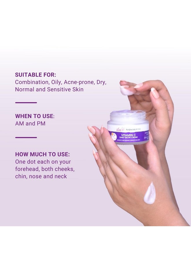 Iba Advanced Activs Vitamin C Daily Glow Cream, 50 G With Hyaluronic Acid For Enhances Skin Radiance And Reduces Dullness - Image 3