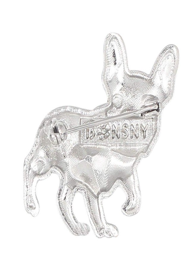 DUOWEI Alloy Enamel Rhinestone French Bulldog Pug Dog Brooch Pet Pin Scarf Clothes Jewelry Gift for Women Lover (Black) - Image 4