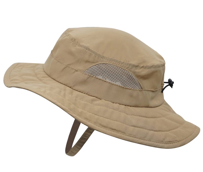Connectyle Kids UPF 50+ Bucket Sun Hat UV Sun Protection Hats Wide Brim Summer Beach Hat Dark Khaki - Image 1