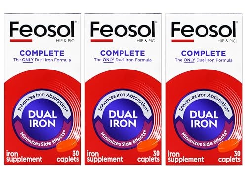Feosol Bifera HIP PIC Iron Supplement Complete 30 Caplets Pack of 3 - Image 2