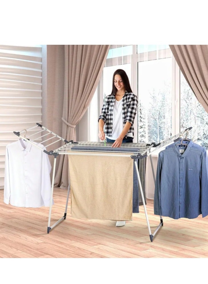 رف تجفيف الملابس القابل للطي، حامل غسيل داخلي قابل للتعديل، تصميم موفر للمساحة، أبيض - Image 3