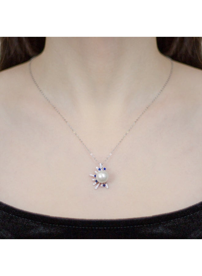 GOKAANDMESCHE 925 Sterling Silver Pendant Necklace with Freshwater Pearl and Gemstones - Image 2