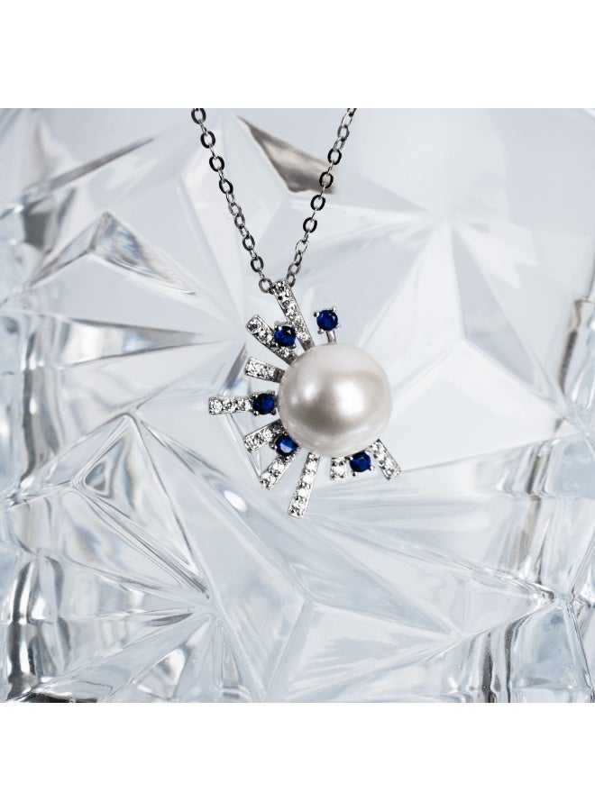 GOKAANDMESCHE 925 Sterling Silver Pendant Necklace with Freshwater Pearl and Gemstones - Image 5