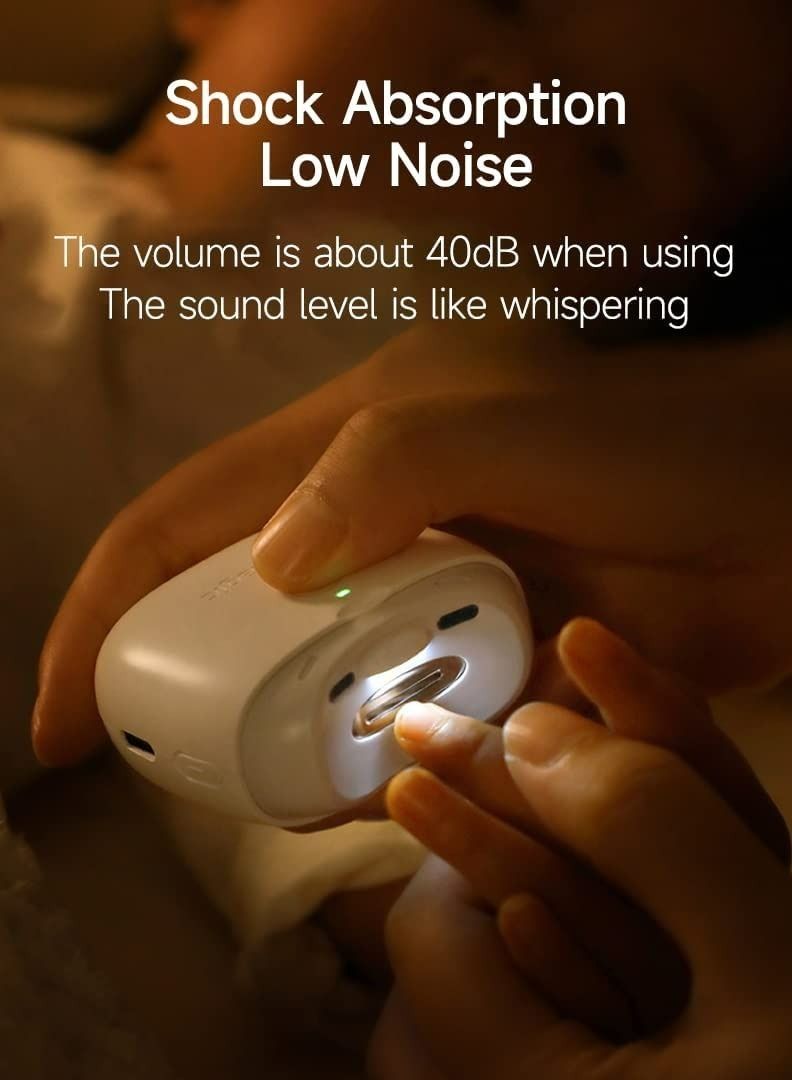 Seemagic مقص أظافر كهربائي أوتوماتيكي مع ضوء وسرعتين ومقص أظافر ومبرد 2 في 1 لتخزين قصاصات الأظافر وقابل لإعادة الشحن عبر USB ومقص أظافر آمن للأطفال وكبار السن - Image 3