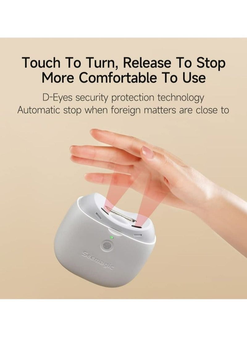 Seemagic مقص أظافر كهربائي أوتوماتيكي مع ضوء وسرعتين ومقص أظافر ومبرد 2 في 1 لتخزين قصاصات الأظافر وقابل لإعادة الشحن عبر USB ومقص أظافر آمن للأطفال وكبار السن - Image 4