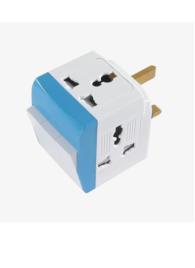 MODI - Travel Adapter with switch and light 13A,Worldwide All in One Universal Power Wall Charger AC Power Plug Adapter with Charging (White) - Image 1