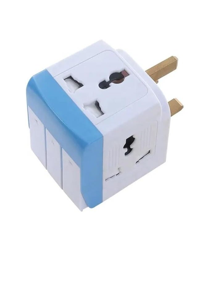 MODI - Travel Adapter with switch and light 13A,Worldwide All in One Universal Power Wall Charger AC Power Plug Adapter with Charging (White) - Image 1