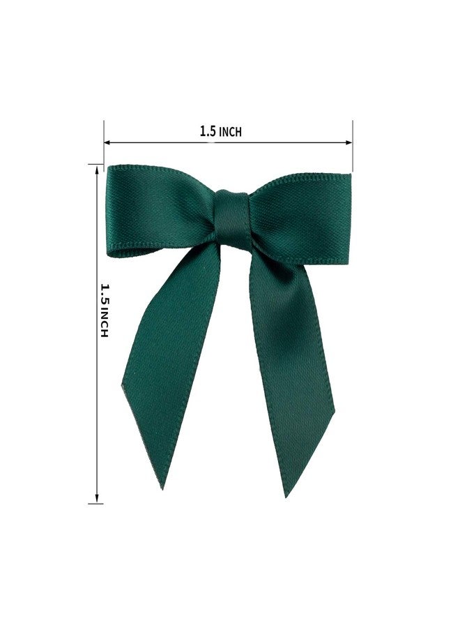 7Rainbows 50pcs Boutique 1.5" Dark Green Satin Ribbon Mini Bows for Craft Sewing Scrapbooking Wedding and Gift Wrapping - Image 2