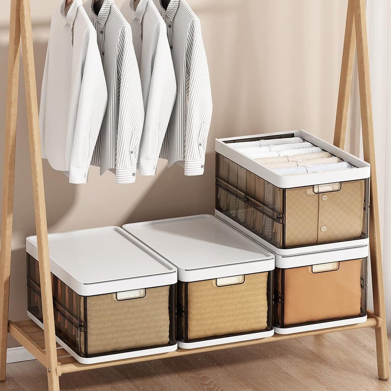 MAPPLE CREATION MAPPLE CREATION Clothes Organizer for Pants Folded Clothes Storage Organizer with Lid And 7 GridsWardrobe Clothes Organizer for Foldeding Clothes Stackable Storage Bins for ClothesCloset Organizers Storage for Jeans Shirt Dresses Tshirts  - Image 3