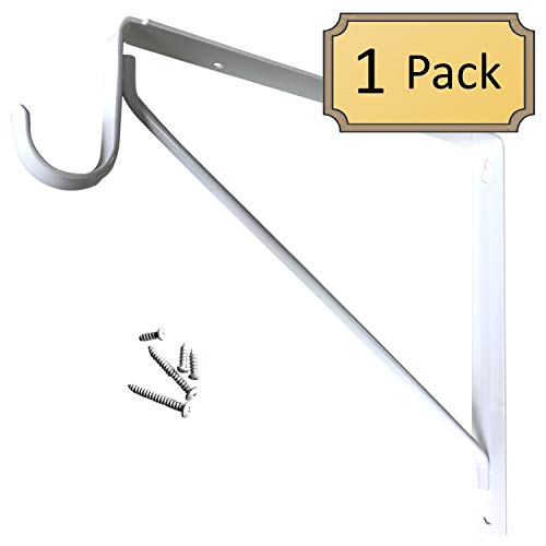 Desunia Welded HEAVY DUTY Closet Rod & Shelf Support Bracket - White - Image 3