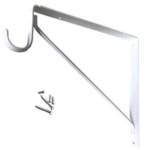 Desunia Welded HEAVY DUTY Closet Rod & Shelf Support Bracket - White - Image 1
