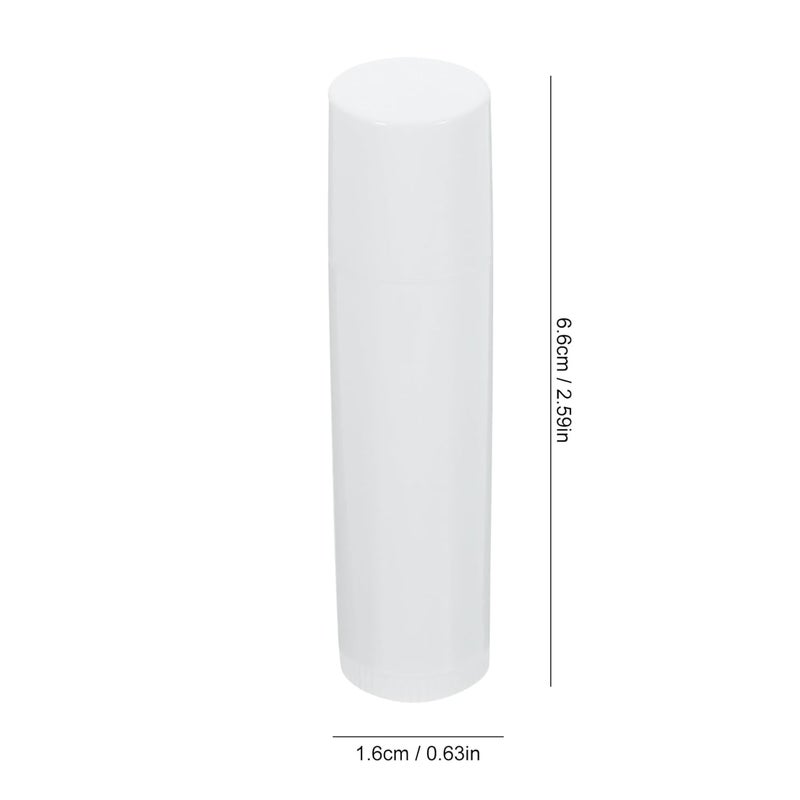 50Pcs Lip Balm Tubes with Caps Transparent Lipstick Container for DIY Lip Balm Easy Push Wheel Mechanism for Moisturizing and Chapped Lips White Tubes and Caps - Image 2