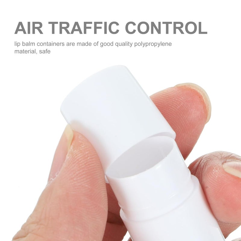 50Pcs Lip Balm Tubes with Caps Transparent Lipstick Container for DIY Lip Balm Easy Push Wheel Mechanism for Moisturizing and Chapped Lips White Tubes and Caps - Image 5