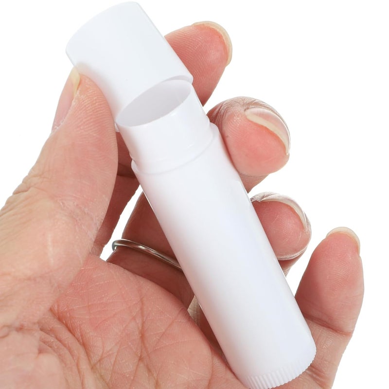 50Pcs Lip Balm Tubes with Caps Transparent Lipstick Container for DIY Lip Balm Easy Push Wheel Mechanism for Moisturizing and Chapped Lips White Tubes and Caps - Image 4