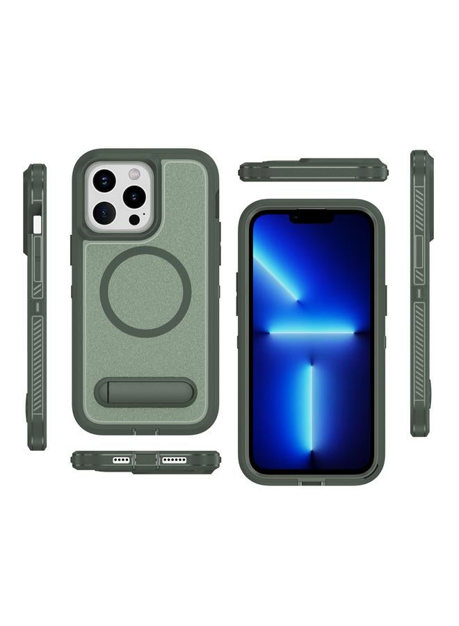 S-TOP Case For iPhone 13 Pro Max Guard MagSafe Holder Matte PC Hybrid TPU Phone Case - Image 2