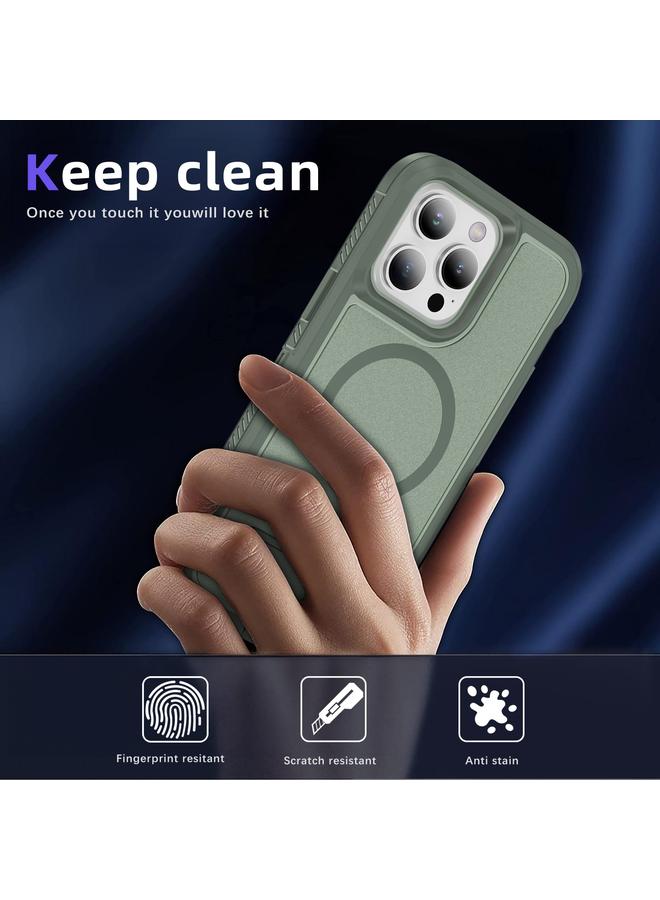 S-TOP Case For iPhone 13 Pro Max Guard MagSafe Holder Matte PC Hybrid TPU Phone Case - Image 4