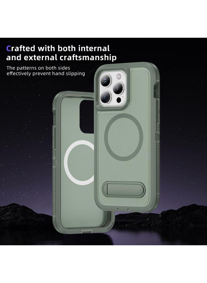 S-TOP Case For iPhone 13 Pro Max Guard MagSafe Holder Matte PC Hybrid TPU Phone Case - Image 3
