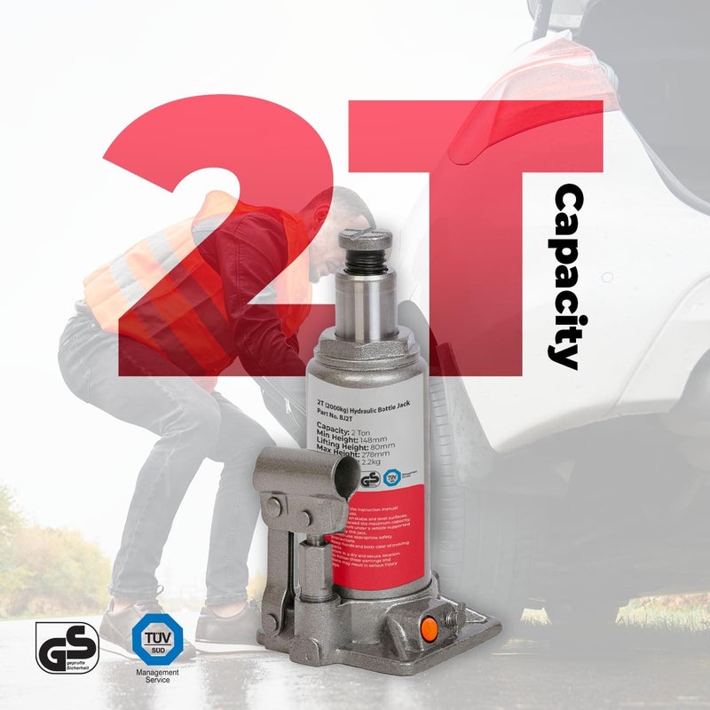 SIMPLY Auto 2T Hydraulic Bottle Jack BJ2T (2 Tonne, 2000kg) - Image 4