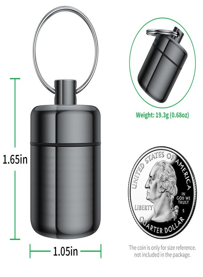Urekt Ear Plug Carrying Case Keychain(2 Pack, Small Waterproof Metal Earplug Case Ear Plug Holder Container Great for Earplugs, Pills Case Pill Box and Jewelry Holder - Image 2