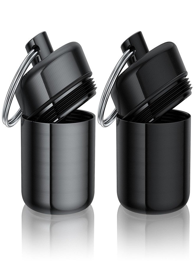 Urekt Ear Plug Carrying Case Keychain(2 Pack, Small Waterproof Metal Earplug Case Ear Plug Holder Container Great for Earplugs, Pills Case Pill Box and Jewelry Holder - Image 1