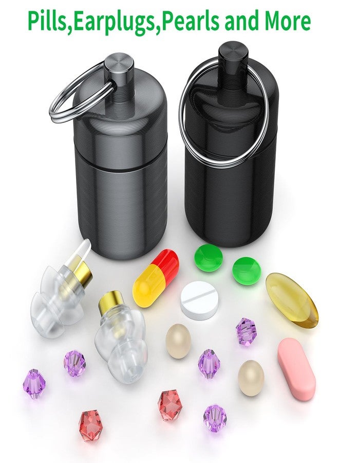 Urekt Ear Plug Carrying Case Keychain(2 Pack, Small Waterproof Metal Earplug Case Ear Plug Holder Container Great for Earplugs, Pills Case Pill Box and Jewelry Holder - Image 5