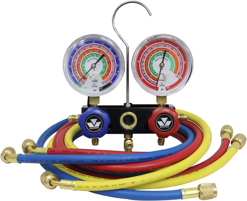 MASTERCOOL 2-Way Manifold Set with Gauges and Hoses