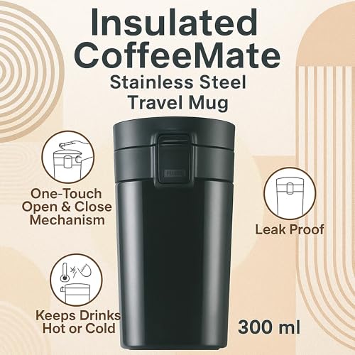 Sulfar Hydra Vacuum Insulated 300 ml Coffeemate Stainless Steel Travel Mug Spill Proof (Black) - Image 4