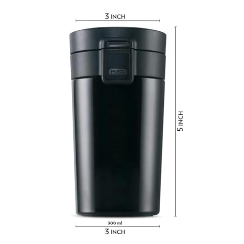 Sulfar Hydra Vacuum Insulated 300 ml Coffeemate Stainless Steel Travel Mug Spill Proof (Black) - Image 3