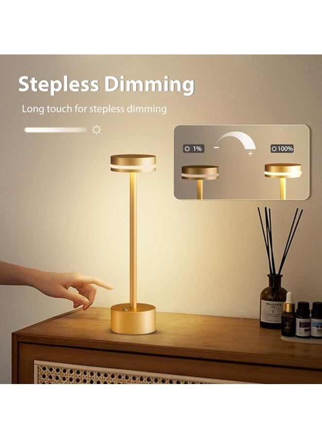 BIG CLICK Modern LED Rechargeable Cordless Table Lamp with Touch Sensor, Aluminum Shell, Brightness Adjustable , 3 Levels Brightness, USB-C Charging Port, Portable Metal Bedside Lamp - Image 3