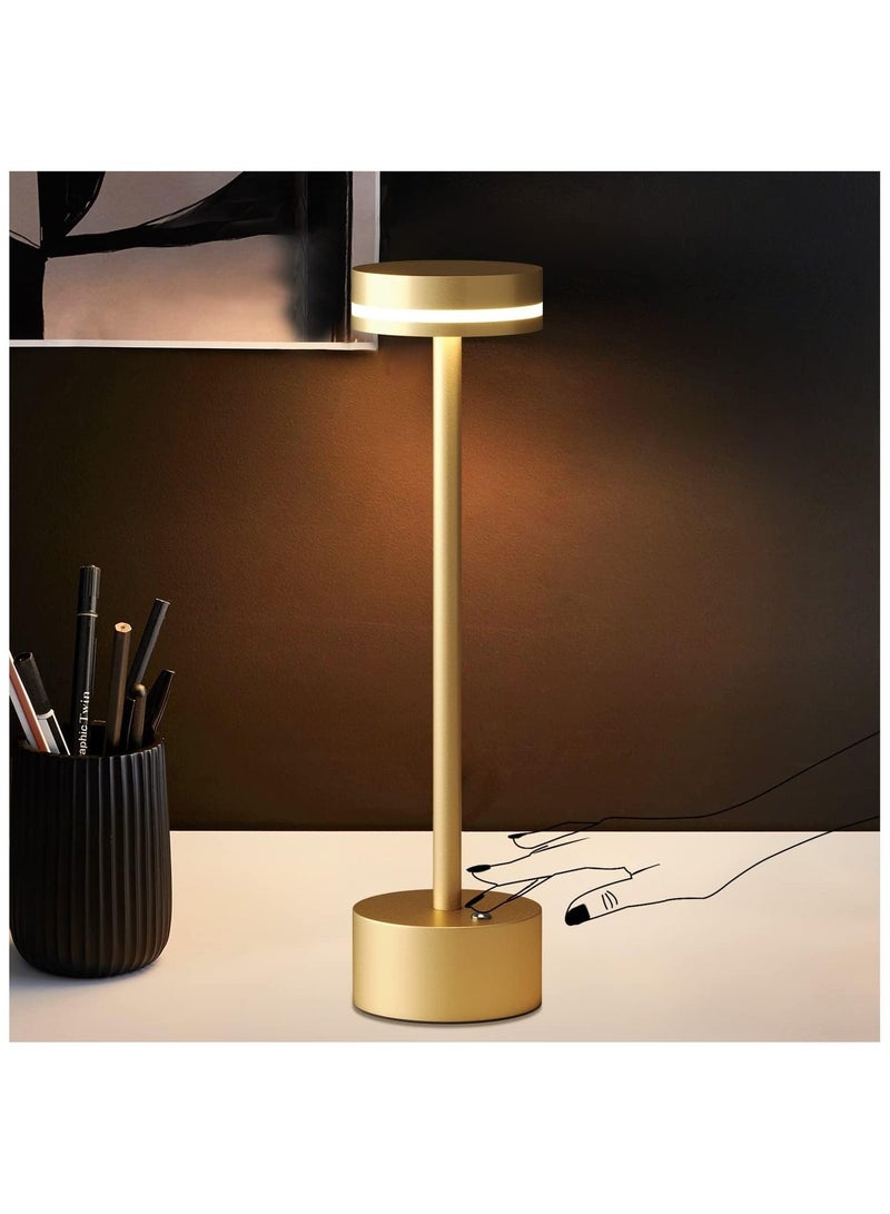 BIG CLICK Modern LED Rechargeable Cordless Table Lamp with Touch Sensor, Aluminum Shell, Brightness Adjustable , 3 Levels Brightness, USB-C Charging Port, Portable Metal Bedside Lamp - Image 4