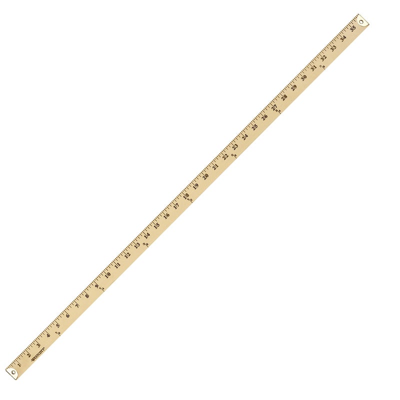 Westcott 10425 Wooden Yardstick with Brass Ends and Hang Holes, Clear Lacquer Finish - Image 5
