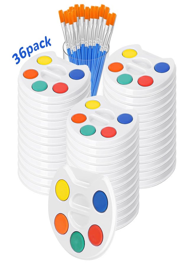 FUMILE Mini Watercolor Paint Set for Kids.36 Pack Watercolor Paint Kids,5 Color Water Color set with Paint Brush and Palette Tray.DIY for Art Party Favors, Prizes,Birthday - Image 1