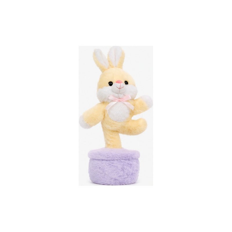 Soft Toy Friends: Dancing Bunny Plush Toy for Young Players, Interactive Rabbit Stuffed Animal, Yellow - Image 1