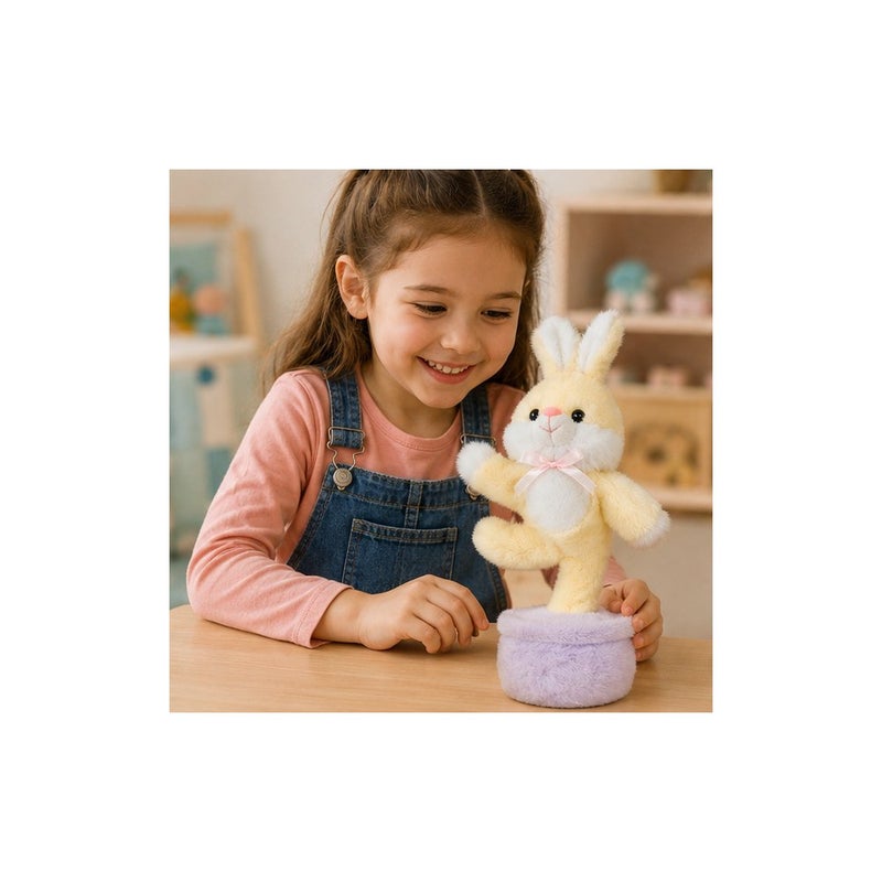 Soft Toy Friends: Dancing Bunny Plush Toy for Young Players, Interactive Rabbit Stuffed Animal, Yellow - Image 3