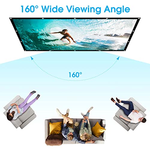 Frocopo 120 inch Projector Screen, 16:9 Foldable Anti-Crease Portable Projection Movies Screens, Double Sided Washable Outdoor Projector Screen for Home Theater, Camping Party, Office - Image 4
