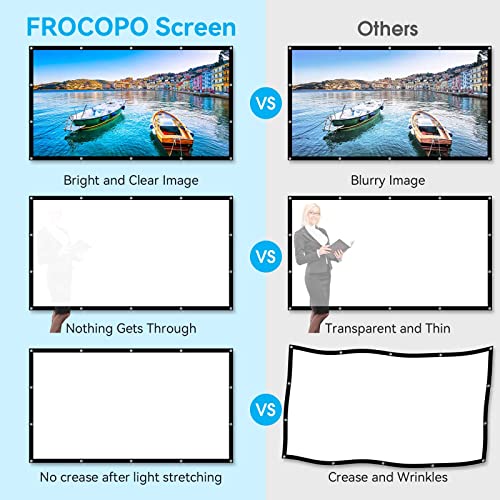 Frocopo 120 inch Projector Screen, 16:9 Foldable Anti-Crease Portable Projection Movies Screens, Double Sided Washable Outdoor Projector Screen for Home Theater, Camping Party, Office - Image 5